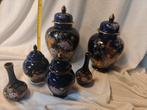 Kalani Japans Antiek Kobalt Blauw Set van 6, Antiek en Kunst, Antiek | Vazen, Ophalen of Verzenden