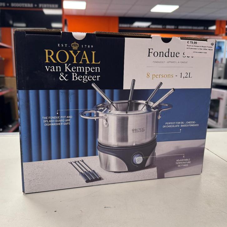 Royal van Kempen & Begeer Fondue set 8 personen 1.2 lite, Witgoed en Apparatuur, Gourmetstellen, Zo goed als nieuw