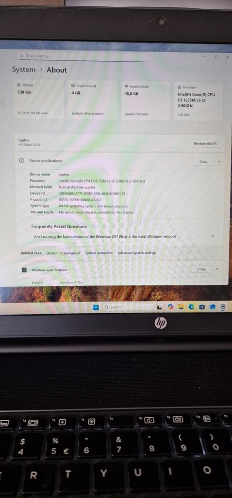HP ZBook 17 G3 - Krachtige Laptop, Computers en Software, Windows Laptops, Gebruikt, 17 inch of meer, SSD, 2 tot 3 Ghz, Qwerty