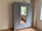 Grijze kledingkast met spiegel en lades, Huis en Inrichting, Ophalen, Gebruikt, 100 tot 150 cm, Met lade(s)