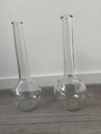 2 doorzichtige glazen vazen, Huis en Inrichting, Woonaccessoires | Vazen, Overige kleuren, Ophalen of Verzenden, Minder dan 50 cm
