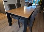 Houten eettafel met 4 stoelen, Ophalen, 50 tot 100 cm, Zo goed als nieuw, Vier personen