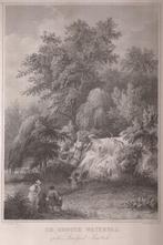 De Groote Waterval, op het Landgoed Sonsbeek 1838, Antiek en Kunst, Kunst | Etsen en Gravures, Ophalen of Verzenden
