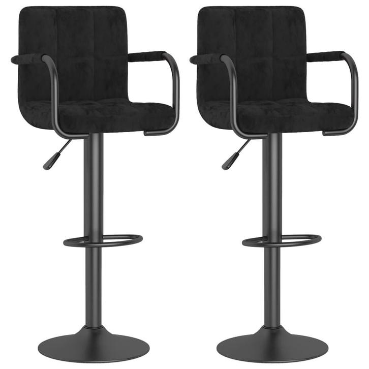 2 st Barkrukken barkruk fluweel zwart GRATIS VERZONDEN!, Huis en Inrichting, Barkrukken, Nieuw, 60 tot 90 cm, Metaal, 2 krukken