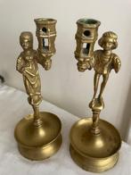 2 Gotische Kandelaars, Ophalen of Verzenden, Koper of Brons
