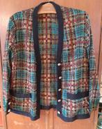 Vintage wollen vest met ruitpatroon, Maat 38/40 (M), Overige kleuren, Ophalen of Verzenden, Zo goed als nieuw
