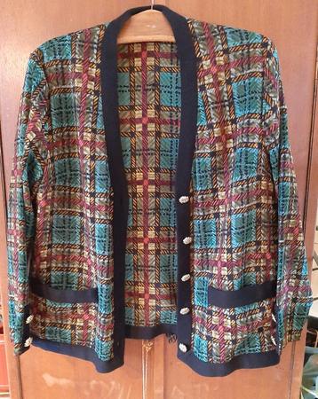 Vintage wollen vest met ruitpatroon beschikbaar voor biedingen