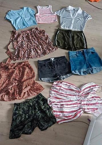 9 stuks zomerkleding maat 34/36, H&M/Only, shirts/korte br. beschikbaar voor biedingen