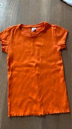 Oranje t-shirt Koningsdag 134/140, Meisje, Ophalen of Verzenden, Zo goed als nieuw, Shirt of Longsleeve