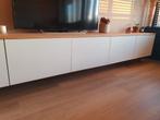 Ikea 'Besta' TV meubel | Wit met houten blad | 2 stuks, Huis en Inrichting, Kasten | Televisiemeubels, Minder dan 100 cm, 25 tot 50 cm