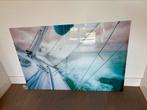 Schilderij zeilboot achter glas - 100cm x 70cm, Antiek en Kunst, Kunst | Schilderijen | Abstract, Ophalen