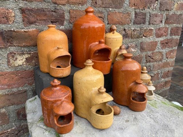 antieke volksaardewerk vogeldrinkbakjes, Antiek en Kunst, Antiek | Keramiek en Aardewerk, Ophalen of Verzenden