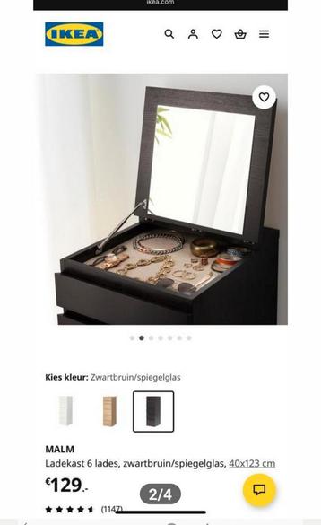 Malm  laden kast met spiegel  nieuw ikea - afbeelding 4