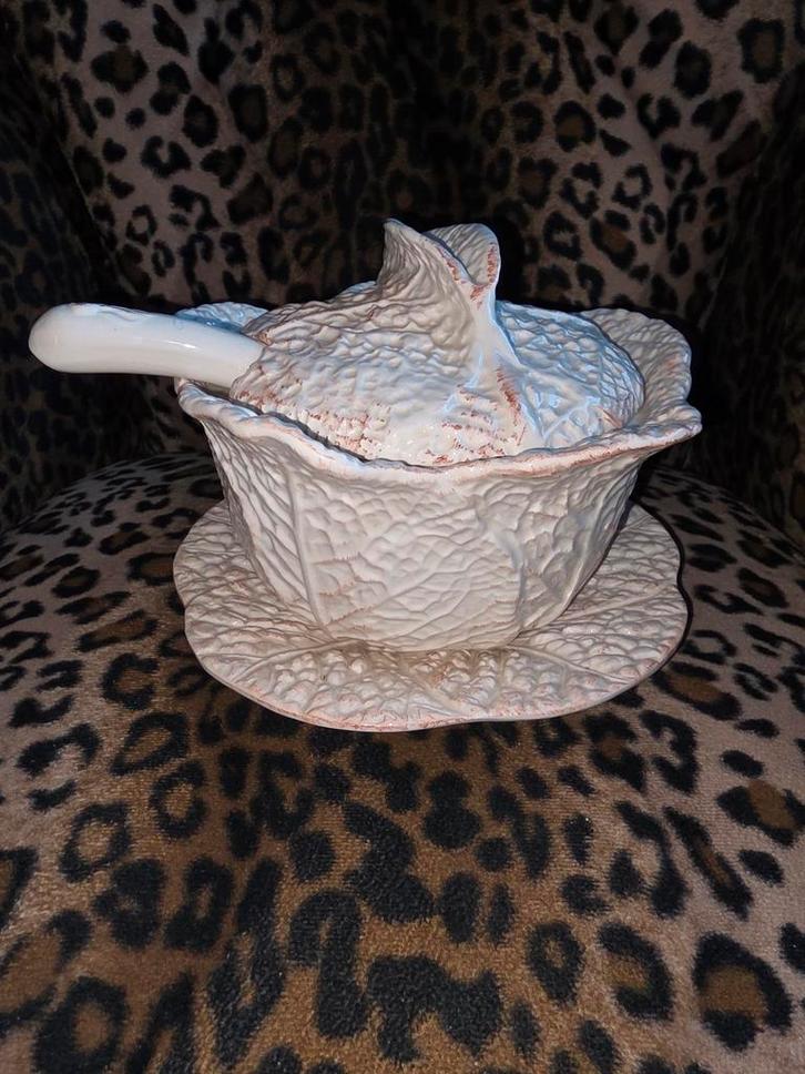 Vintage Kool Soepterrine - 4 Delig, Antiek en Kunst, Antiek | Keramiek en Aardewerk, Ophalen of Verzenden