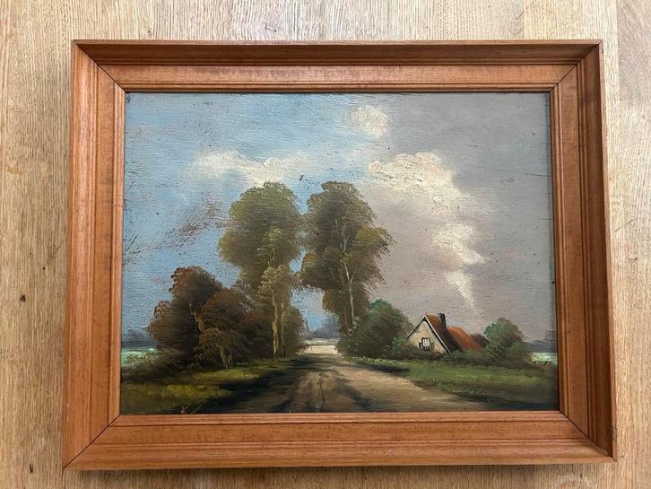 Schilderij Veenlandschap met Veenwoning, Antiek en Kunst, Kunst | Schilderijen | Klassiek, Ophalen of Verzenden