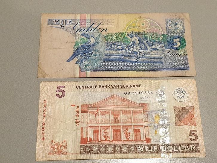 Suriname, 2 biljetten (B2), Postzegels en Munten, Bankbiljetten | Afrika, Overige landen, Ophalen of Verzenden