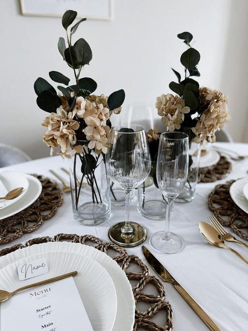 Decoratie verhuur servies te huur tafeldecoratie, Hobby en Vrije tijd, Feestartikelen | Verhuur, Nieuw, Ophalen