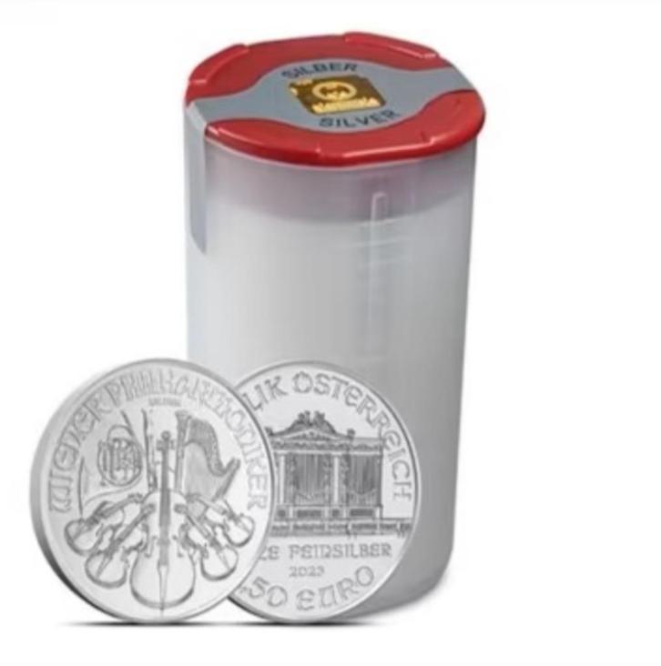 Tube Zilveren 1oz Oostenrijkse Philharmoniker (20 stuks), Postzegels en Munten, Edelmetalen en Baren, Zilver, Ophalen of Verzenden