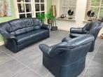 luxe leren bankstel en 2 faulteuils nieuwprijs was € 4900,00, Ophalen, Zo goed als nieuw, 75 tot 100 cm, Leer