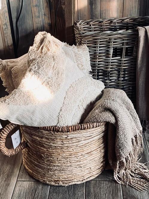 Zeegras gevlochten mand “ Bodhi “ van pomax, Huis en Inrichting, Woonaccessoires | Schalen en Manden, Nieuw, Rond, Overige materialen