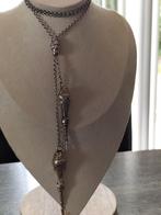 Antieke zilveren brei doppen met een tonnetje., Sieraden, Tassen en Uiterlijk, Antieke sieraden, Verzenden, Zilver, Ketting