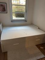 Ikea Brimnes bedbank 80x200 met 2 laden en 2 matressen, Huis en Inrichting, Slaapkamer | Bedden, Wit, Tweepersoons, Ophalen of Verzenden