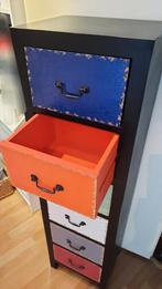 Ladekast zwart met gekleurde lades, Huis en Inrichting, Kasten | Ladekasten, Ophalen, Minder dan 50 cm, 5 laden of meer, 100 tot 150 cm