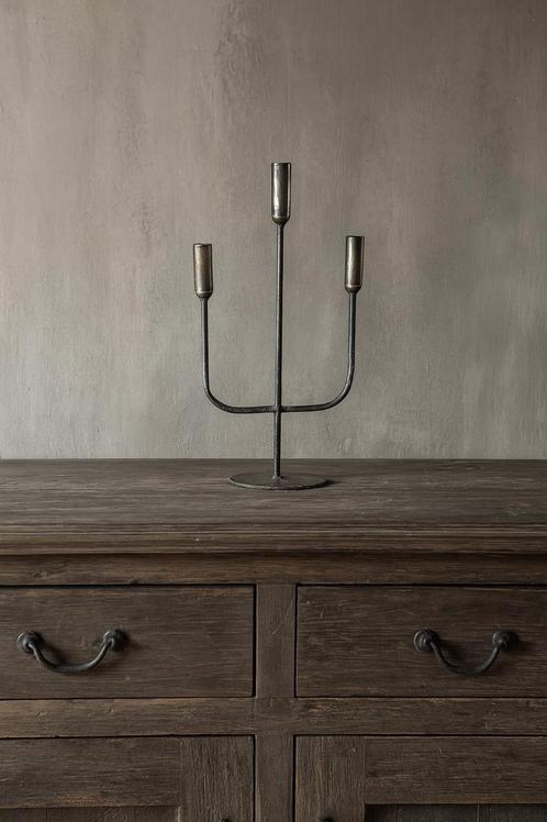 Tafelkandelaar 3 arms, Huis en Inrichting, Woonaccessoires | Kandelaars en Kaarsen, Nieuw, Minder dan 25 cm, Metaal, Zwart, Ophalen of Verzenden
