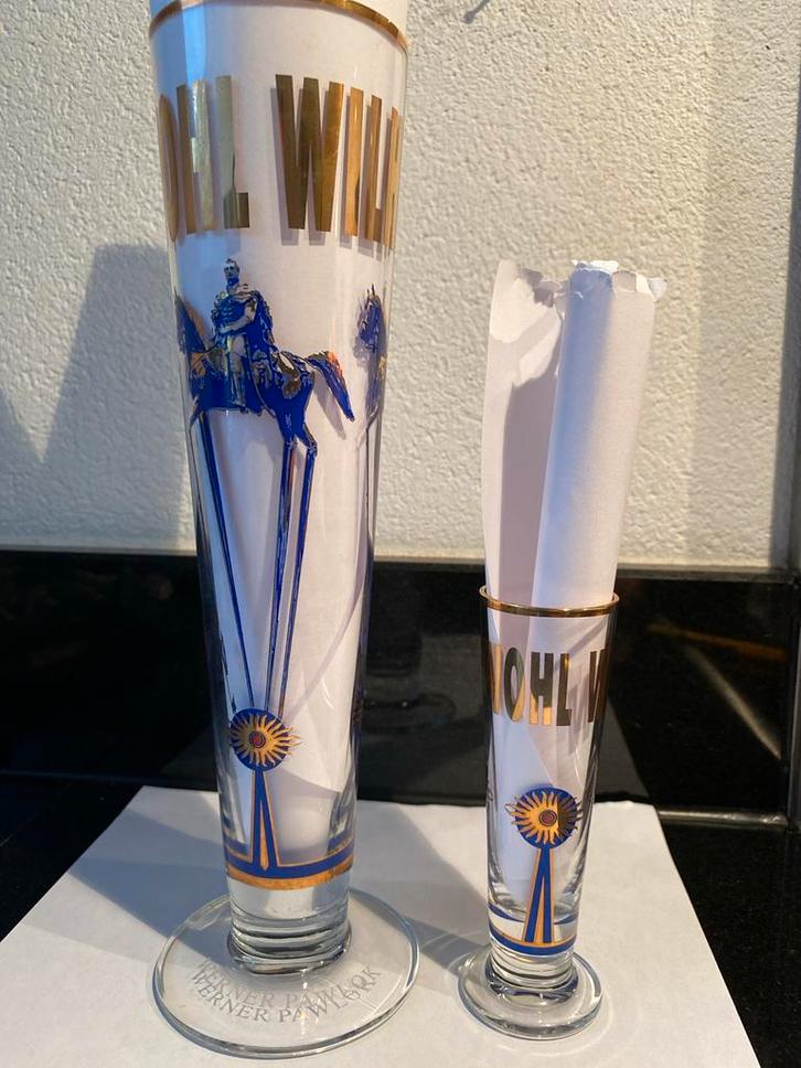 Ritzenhoff Bierglas & Schnapsglas - Werner Pawlok - 1995, Antiek en Kunst, Antiek | Glas en Kristal, Ophalen of Verzenden