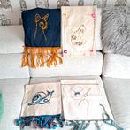 Handgemaakte wandkleedjes Sphynx kat slak vrouw met hoed, -, -, Nieuw, Ophalen of Verzenden