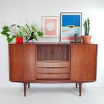 Vintage Deens teak houten wandkast | dressoir | highboard, Minder dan 100 cm, 25 tot 50 cm, Gebruikt, Ophalen of Verzenden