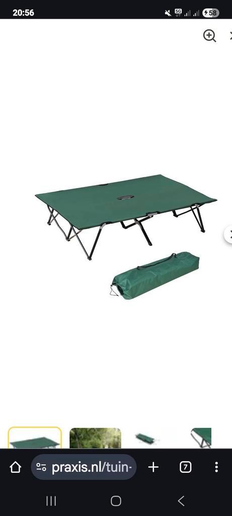 2 persoons stretcher / veldbed inclusief draagtas, Caravans en Kamperen, Kampeeraccessoires, Zo goed als nieuw, Ophalen