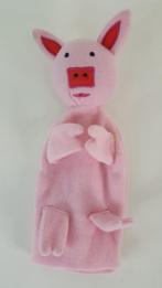 Knuffel Handpop Varken, Varkentje van de Hema. Roze. 2A5