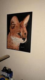 Serval Kat Olieverf Schilderij, Antiek en Kunst, Kunst | Schilderijen | Klassiek, Ophalen of Verzenden