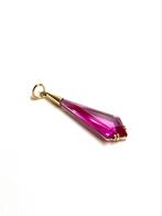 14k gouden hanger met een roze steen, Overige voorstellingen, ., Ophalen of Verzenden, Zo goed als nieuw