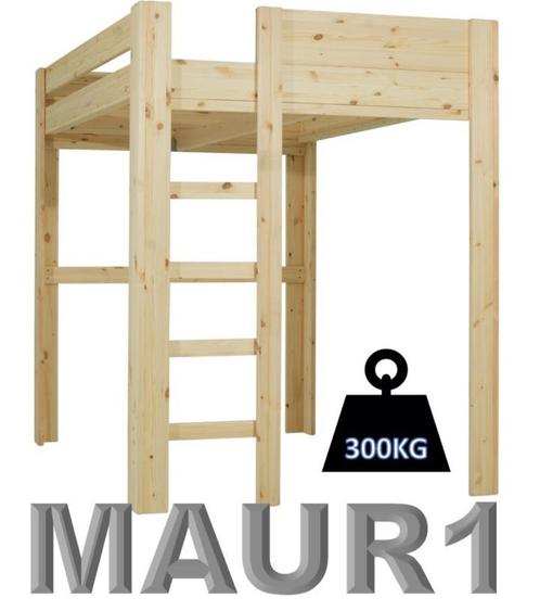 NIEUW 100% houten hoogslaper, zeer stevig. Optie: montage!, Huis en Inrichting, Slaapkamer | Stapelbedden en Hoogslapers, Nieuw