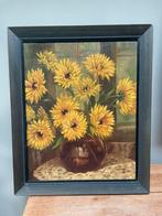 Schilderij Gele Bloemen in Vaas - H.A. Roussereau, Antiek en Kunst, Kunst | Schilderijen | Klassiek, Ophalen of Verzenden