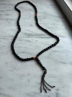 Prachtige mala vintage ketting agaat/ebben zwart jaren '20, Ophalen of Verzenden, Overige materialen, Ketting