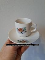 Kop en schotel met Orchidee bloem, porselein D14xH7.5cm, Overige typen, Nieuw, Ophalen of Verzenden, Overige stijlen