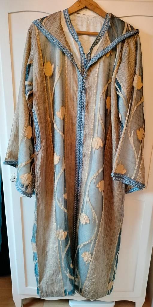 Mooie 2-delige Djellaba of Kaftan, Kleding | Dames, Jurken, Zo goed als nieuw, Maat 38/40 (M), Blauw, Onder de knie, Ophalen of Verzenden