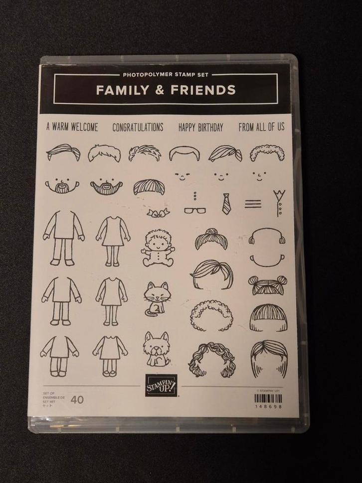 Stampin Up stempelset Family& Friends, Hobby en Vrije tijd, Stempelen, Gebruikt, Clearstamp, Ophalen of Verzenden