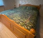 Fraai massief eiken tweepersoonsbed, Ophalen, Gebruikt, Tweepersoons