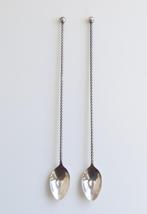 2 lange verzilverde dessert / thee lepeltjes in prima staat, Ophalen of Verzenden, Zilver