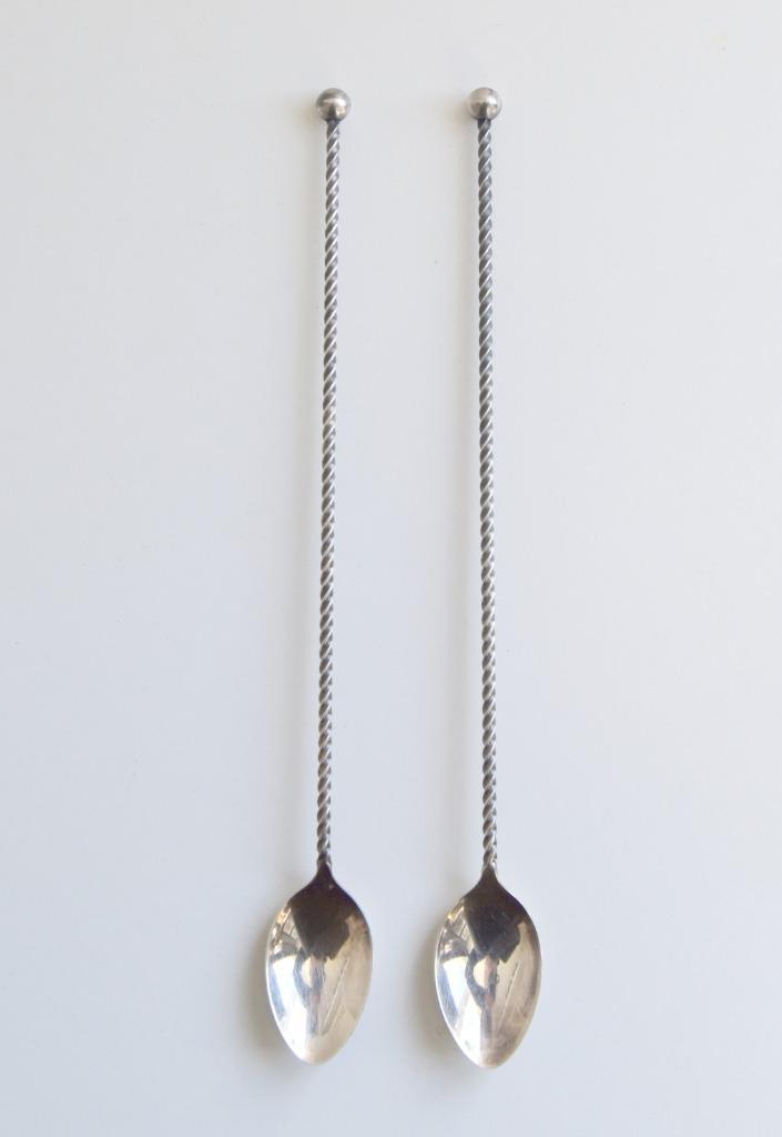 2 lange verzilverde dessert / thee lepeltjes in prima staat, Antiek en Kunst, Antiek | Goud en Zilver, Zilver, Ophalen of Verzenden