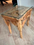 Rofra Home Bijzettafel Hout/Glas, Ophalen, Minder dan 45 cm, Minder dan 55 cm, Vierkant
