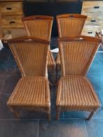 4x Rieten eettafel stoelen, Huis en Inrichting, Stoelen, Ophalen, Overige materialen, Gebruikt, Overige kleuren