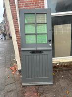 Grijze Buitendeur met Glas, Doe-het-zelf en Verbouw, Deuren en Horren, Ophalen, Gebruikt, 80 tot 100 cm, 215 cm of meer