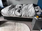 Boxspring 90x200, Ophalen, 90 cm, Eenpersoons, Zwart