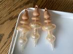 Kerstboom hangers/ornamenten,glas,champagne kleur,3 stuks., Diversen, Kerst, Ophalen of Verzenden, Zo goed als nieuw