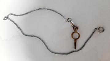 ketting zilver - sleuteltje - sleutelketting zilveren - 41cm beschikbaar voor biedingen